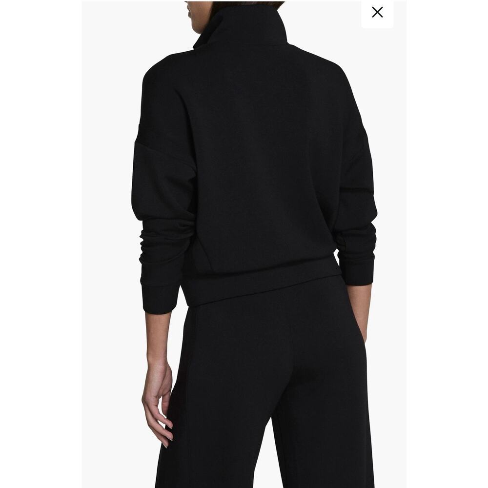 SPANX AirEssentials Full Zip Sweatshirt Relaxed Raglan in Very Black Sz S - Picture 2 of 12